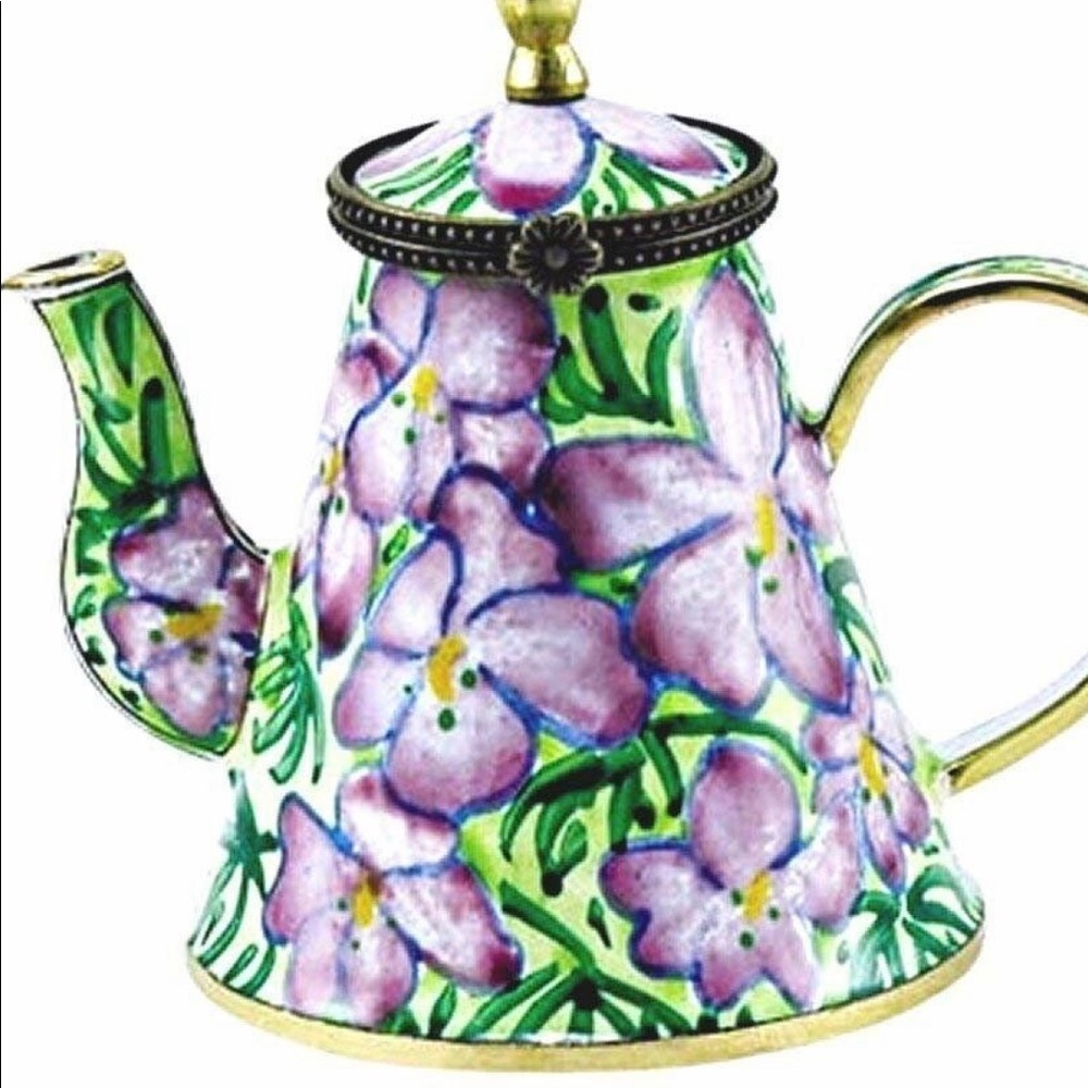 KELVIN CHEN BIRD  FOOL VIOLETS FLORAL MINI TEAPOT